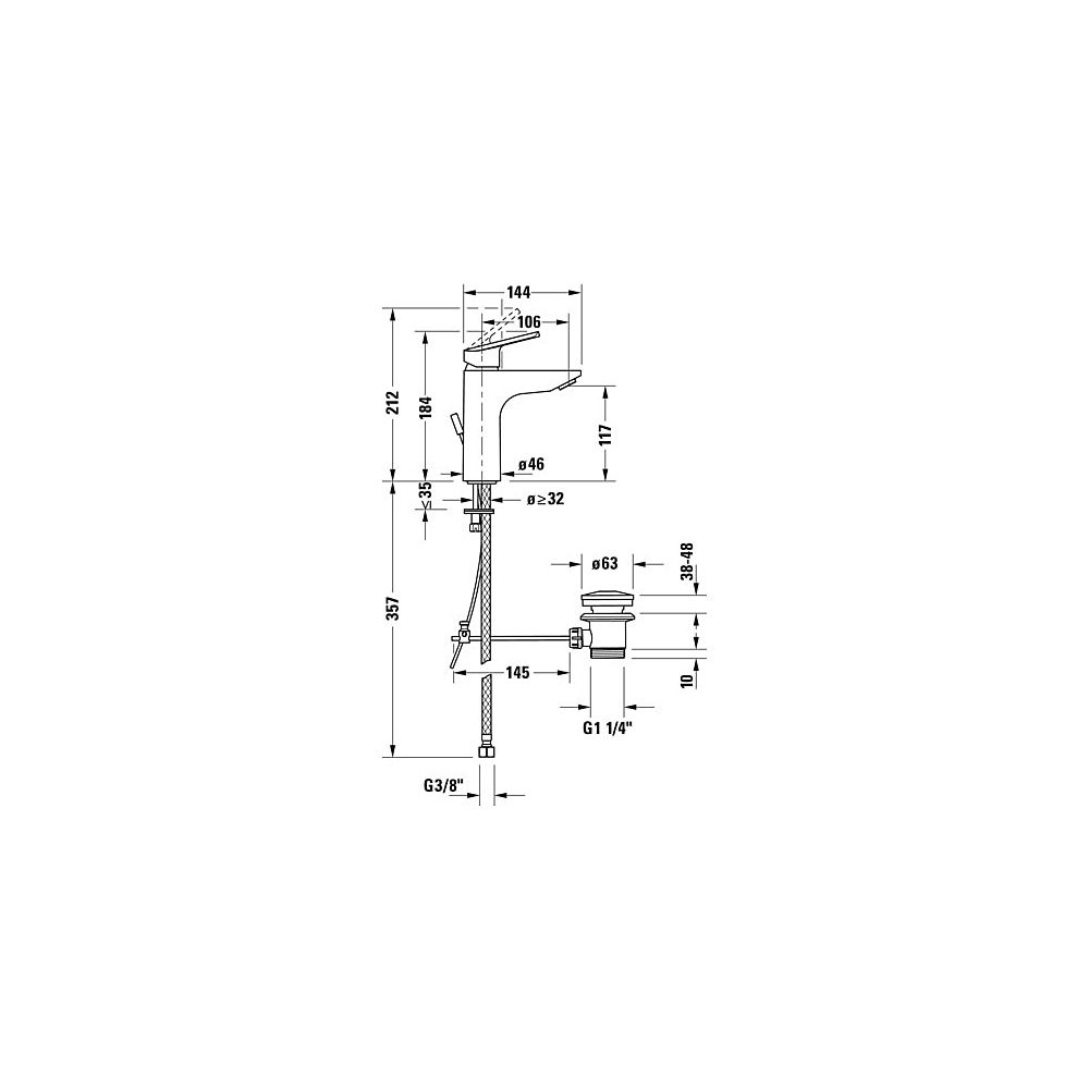 Duravit No.1 Einhebel-Waschtischmischer M MinusFlow, Chrom, 3,5l/min, Hebelgriff... DURAVIT-N11022001010 8000177315862 (Abb. 12)