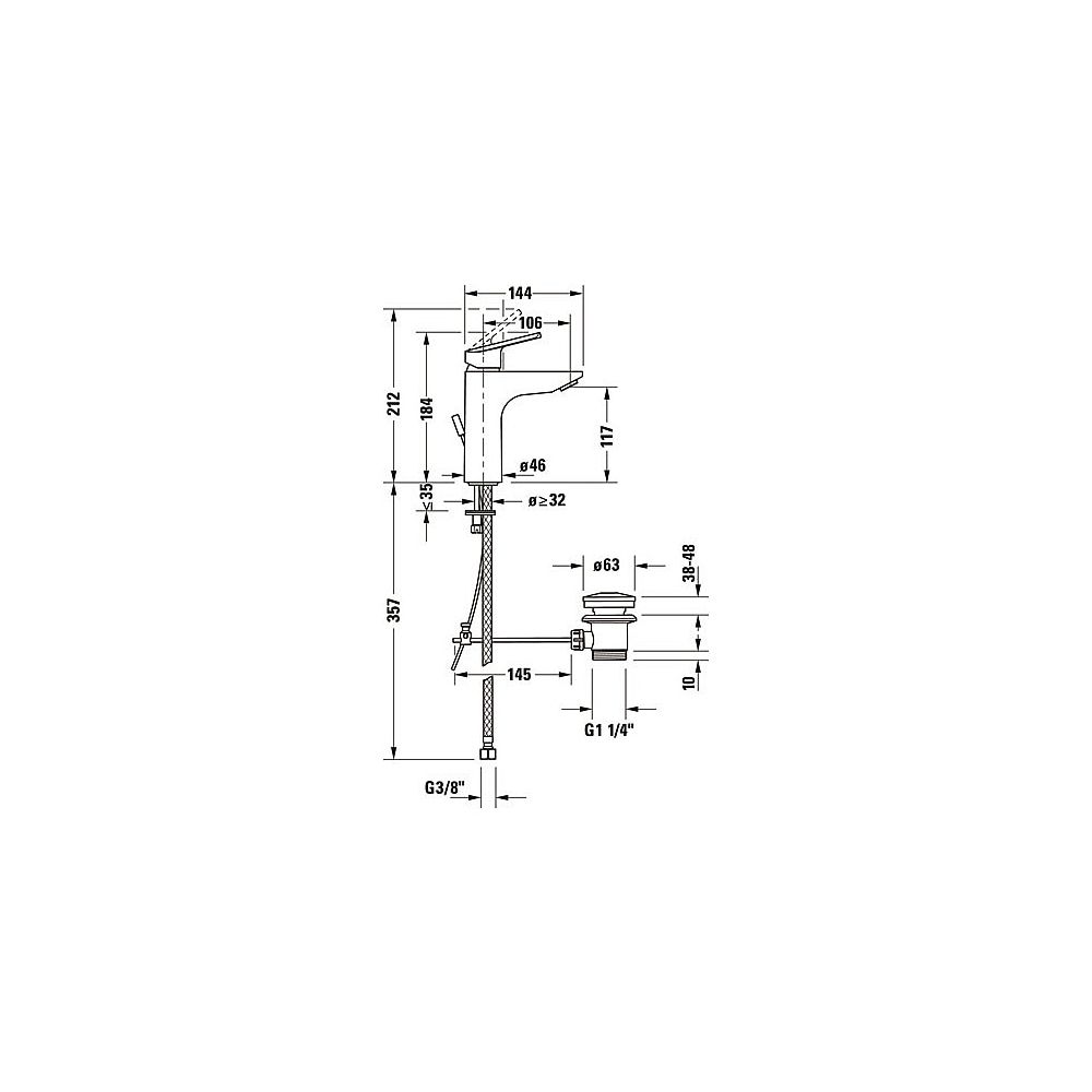 Duravit No.1 Einhebel-Waschtischmischer M MinusFlow, Chrom, 3,5l/min, Hebelgriff... DURAVIT-N11022001010 8000177315862 (Abb. 13)