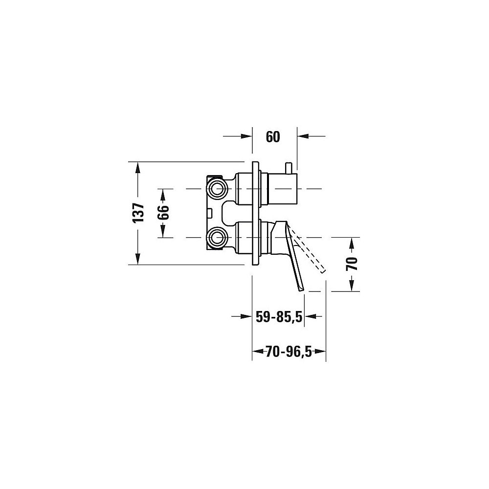 Duravit No.1 Einhebelmischer Unterputz Set, 2 Verbraucher, Chrom, Umstellventil, ... DURAVIT-N15210008010 8000177315978 (Abb. 7)