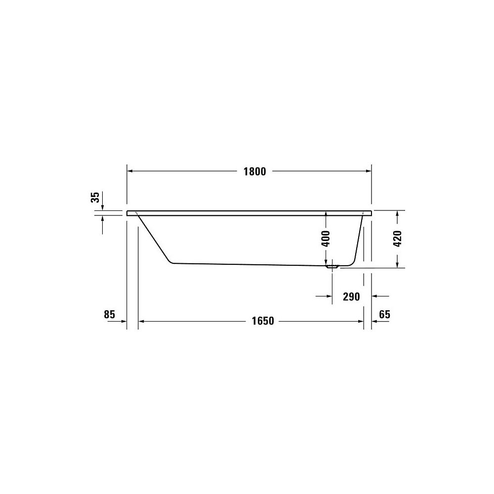 Duravit No.1 Whirlwanne Rechteckig, Einbau, 800x1800x420mm Jet Project, 1 Rück... DURAVIT-760491000JP1000 4063382185693 (Abb. 4)