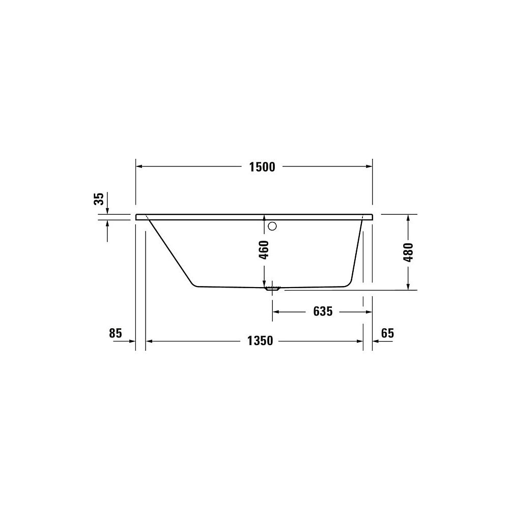Duravit No.1 Whirlwanne Trapezförmig, Einbau L, 800x1500x480mm, Jet Project, 1... DURAVIT-760504000JP1000 4063382185655 (Abb. 4)