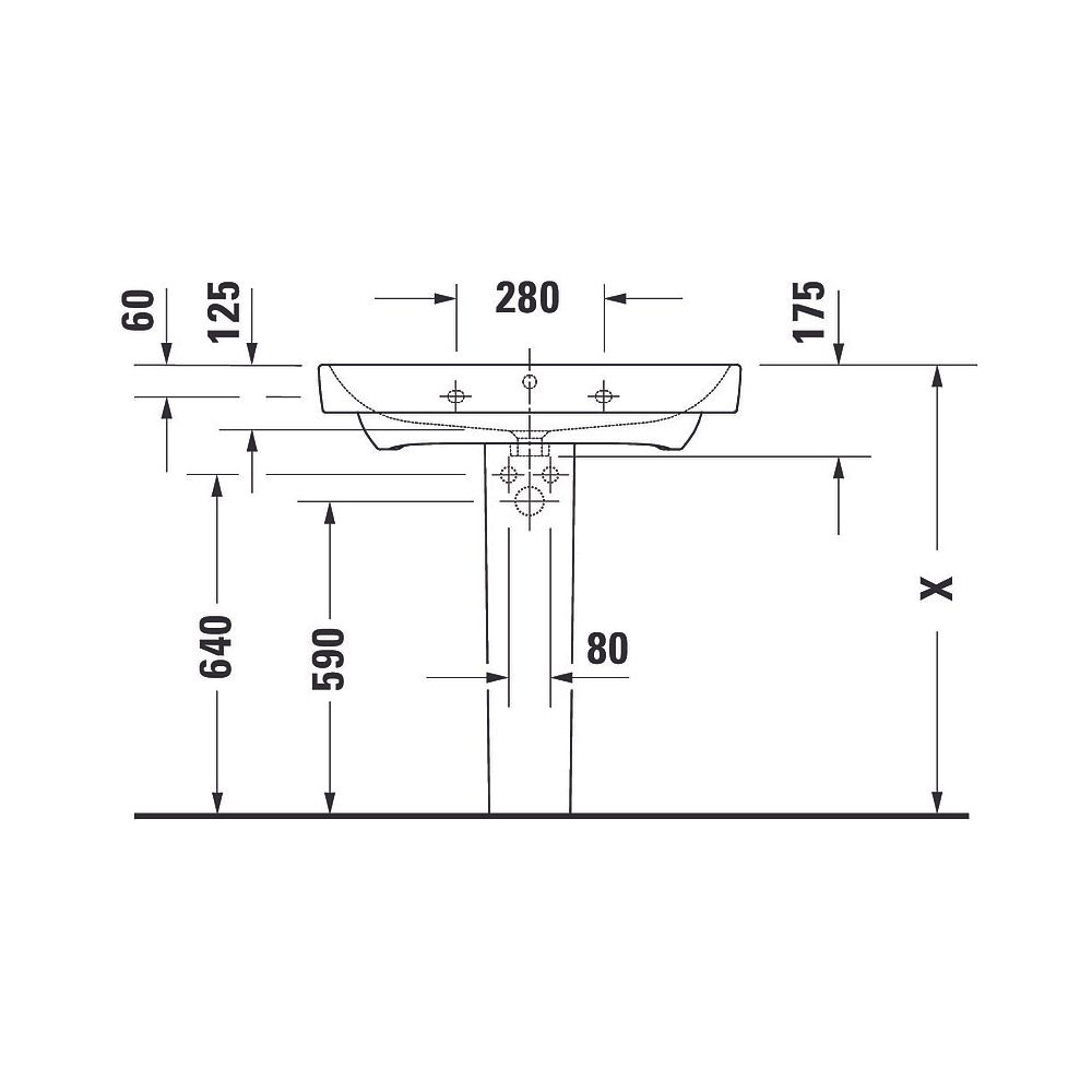 Duravit No.1 Waschtisch 460x800x173mm, Weiß Hochglanz, Rechteckig, 1 Waschplatz/H... DURAVIT-23758000002 4063382181473 (Abb. 24)