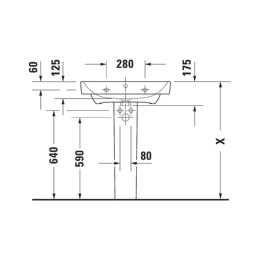 Duravit No.1 Waschtisch 460x650x175mm, Weiß Hochglanz, Rechteckig, 1 Waschplatz/HL... DURAVIT-2375650000 4063382180308 (Abb. 20)