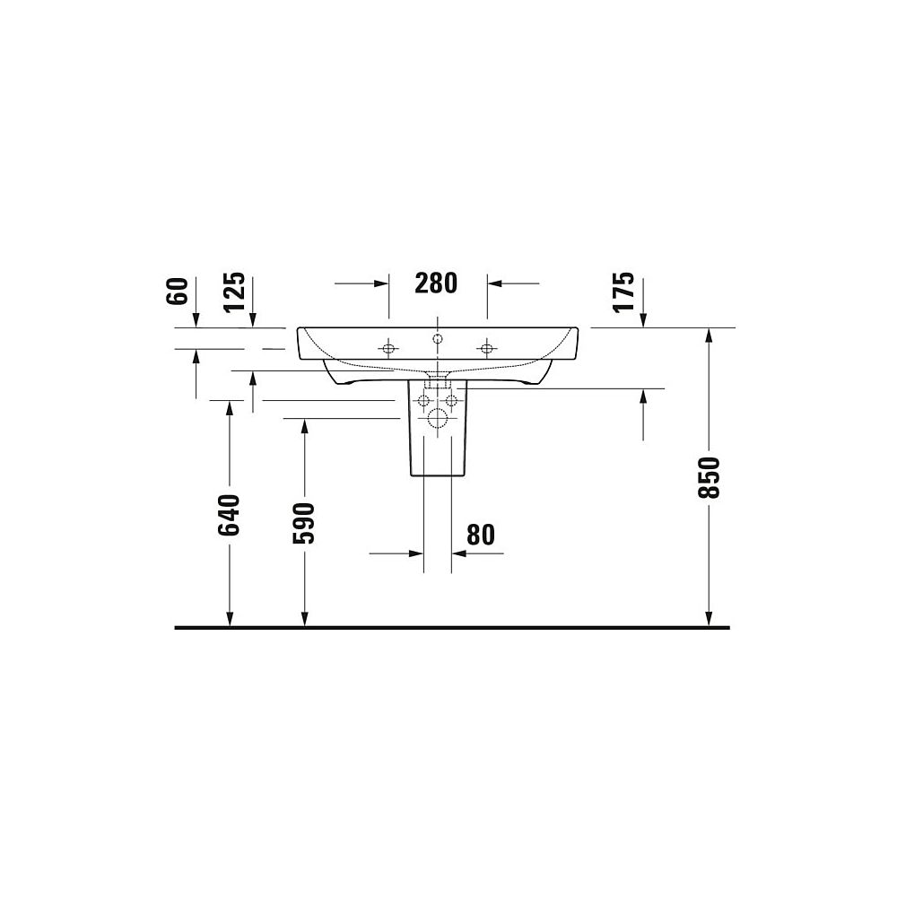 Duravit No.1 Waschtisch 460x800x173mm, Weiß Hochglanz, Rechteckig, 1 Waschplatz/H... DURAVIT-23758000002 4063382181473 (Abb. 27)