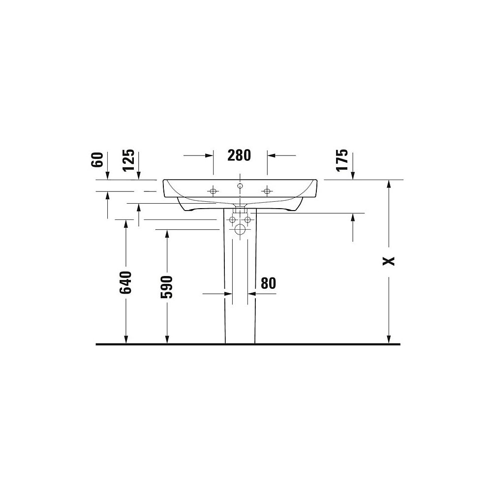 Duravit No.1 Waschtisch 460x800x173mm, Weiß Hochglanz, Rechteckig, 1 Waschplatz/H... DURAVIT-23758000002 4063382181473 (Abb. 28)