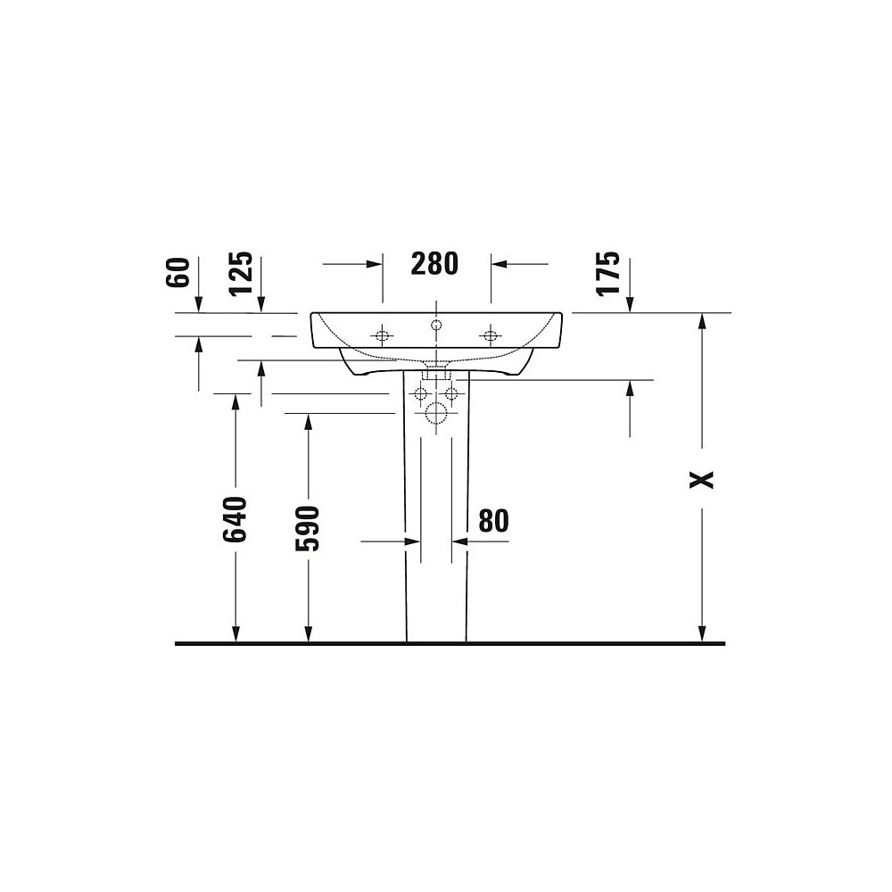 Duravit No.1 Waschtisch 460x650x175mm, Weiß Hochglanz, Rechteckig, 1 Waschplatz/HL... DURAVIT-2375650000 4063382180308 (Abb. 24)