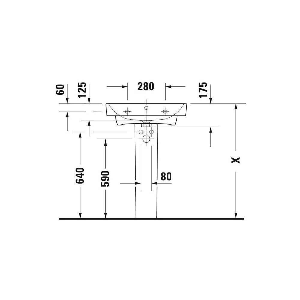 Duravit No.1 Waschtisch 460x600x173mm wandhäng., Weiß Hochglanz, Rechteckig, 1 Was... DURAVIT-2375600000 4063382180179 (Abb. 24)