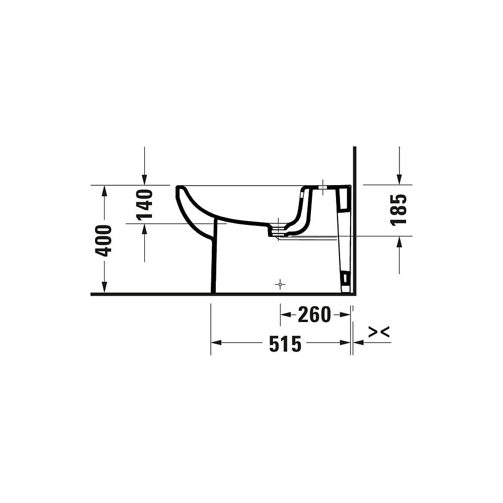 Duravit No.1 Stand Bidet 650x365x400mm, Weiß Hochglanz, 1 HL, mit Überlauf, Back to... DURAVIT-2297100000 4063382180544 (Abb. 8)