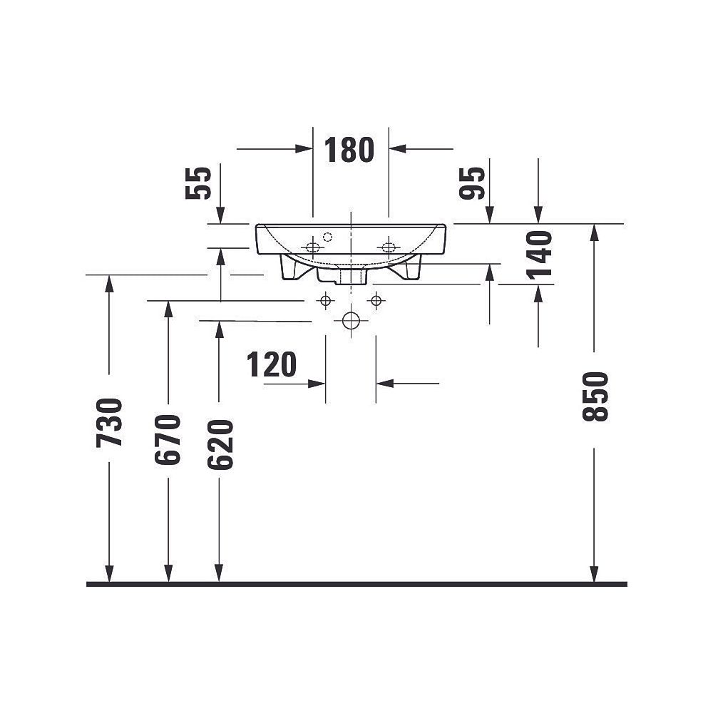 Duravit No.1 Handwaschbecken 350x450x142mm, Weiß Hochglanz, Rechteckig,1 Waschplatz... DURAVIT-0743450000 4063382180254 (Abb. 8)