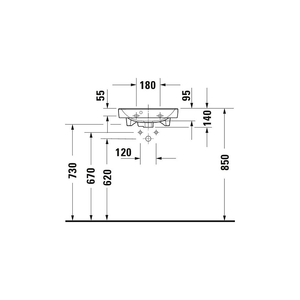 Duravit No.1 Handwaschbecken 350x450x142mm, Weiß Hochglanz, Rechteckig,1 Waschplat... DURAVIT-0743450000 4063382180254 (Abb. 10)