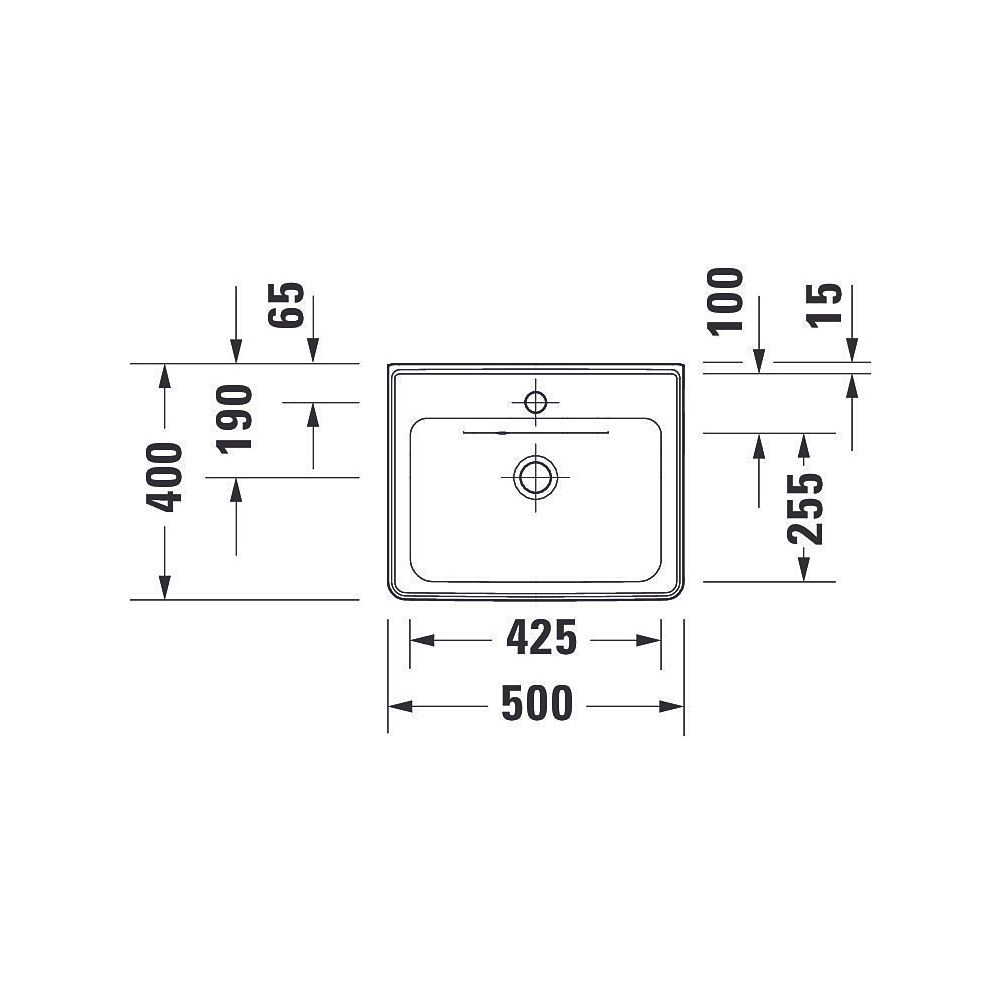 Duravit D-Neo Handwaschbecken 400x500x150mm, Weiß Hochglanz, Rechteckig, 1 Waschpla... DURAVIT-0742500060 4063382167231 (Abb. 4)