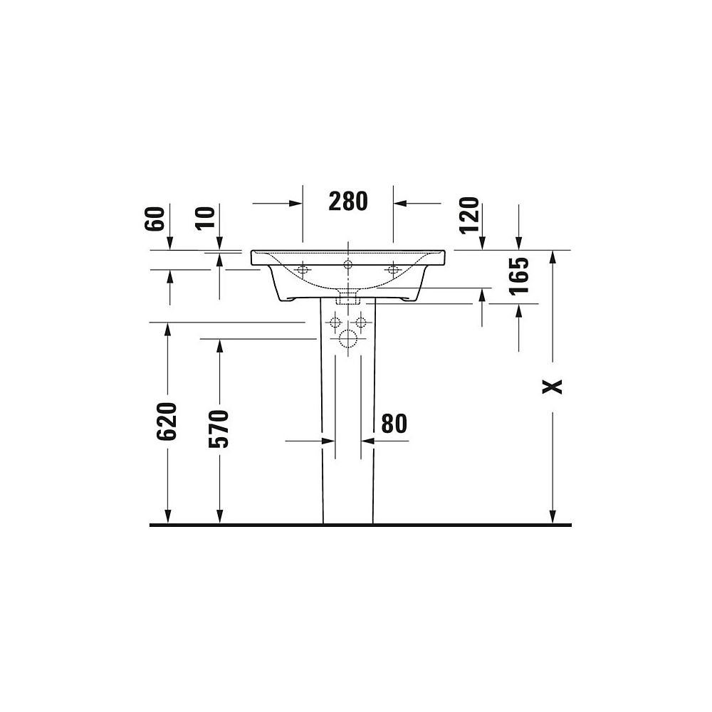 Duravit D-Neo Waschtisch 480x600x165mm wandhängend, Weiß Hochglanz, Rechteckig, 1 W... DURAVIT-2367600060 4063382167279 (Abb. 8)