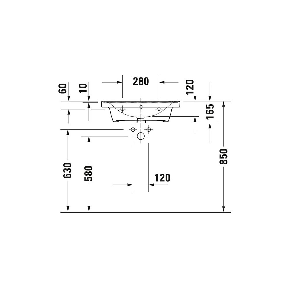 Duravit D-Neo Waschtisch 480x600x165mm wandhängend, Weiß Hochglanz, Rechteckig, 1 ... DURAVIT-2367600060 4063382167279 (Abb. 10)
