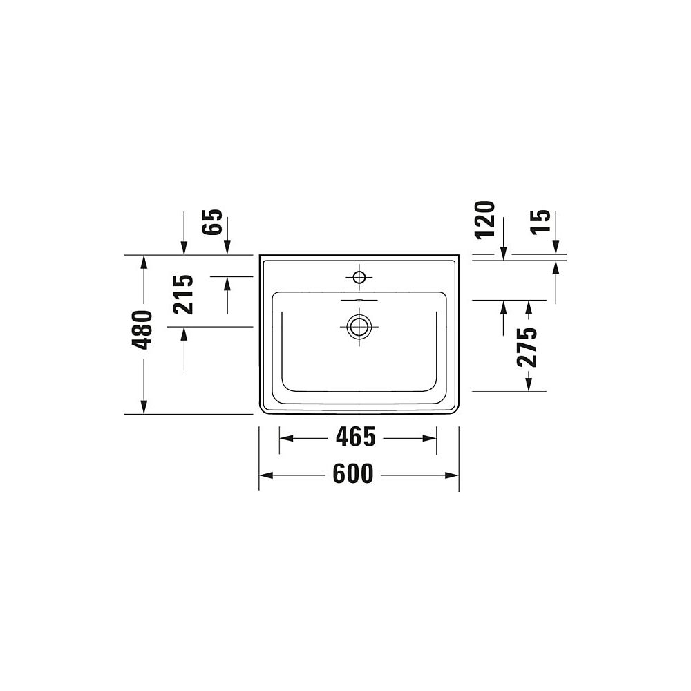 Duravit D-Neo Waschtisch 480x600x165mm wandhängend, Weiß Hochglanz, Rechteckig, 1 ... DURAVIT-2367600060 4063382167279 (Abb. 11)