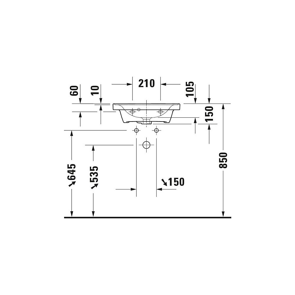 Duravit D-Neo Handwaschbecken 400x500x150mm, Weiß Hochglanz, Rechteckig, 1 Waschpla... DURAVIT-0742500060 4063382167231 (Abb. 5)