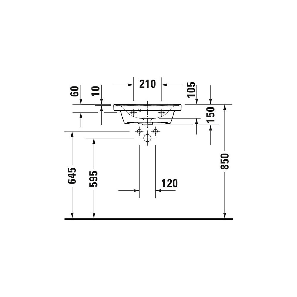 Duravit D-Neo Handwaschbecken 400x500x150mm, Weiß Hochglanz, Rechteckig, 1 Waschpla... DURAVIT-0742500060 4063382167231 (Abb. 6)