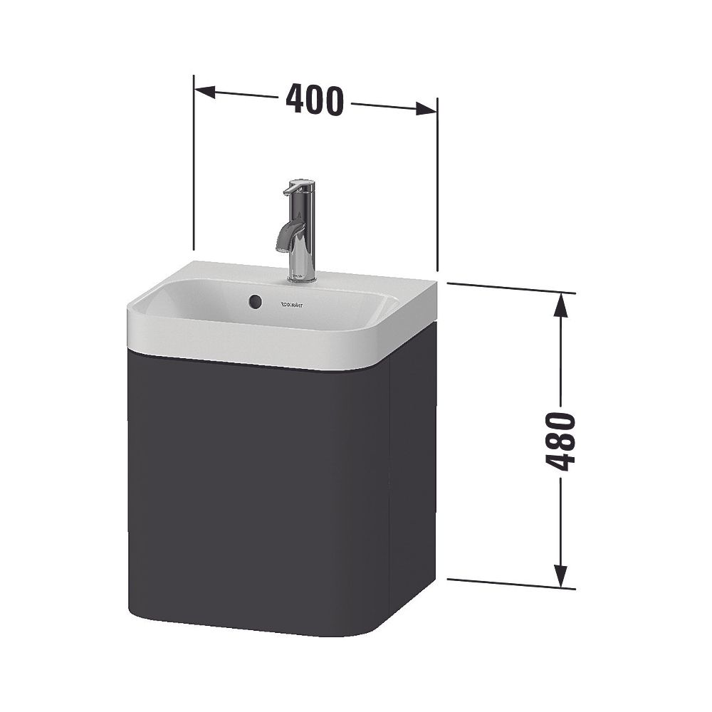 Duravit Happy D.2 Waschtisch-Set C-shaped wh Dekor 360x400x480mm Leinen Matt/ ... DURAVIT-HP4344N75750000 4063382214720 (Abb. 2)