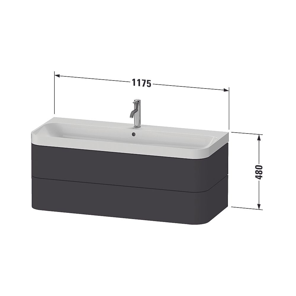 Duravit Happy D.2 Waschtisch-Set C-shaped wh Lack, 490x1175x480mm, Taupe SM, 2... DURAVIT-HP4349O83830000 4067116020168 (Abb. 2)