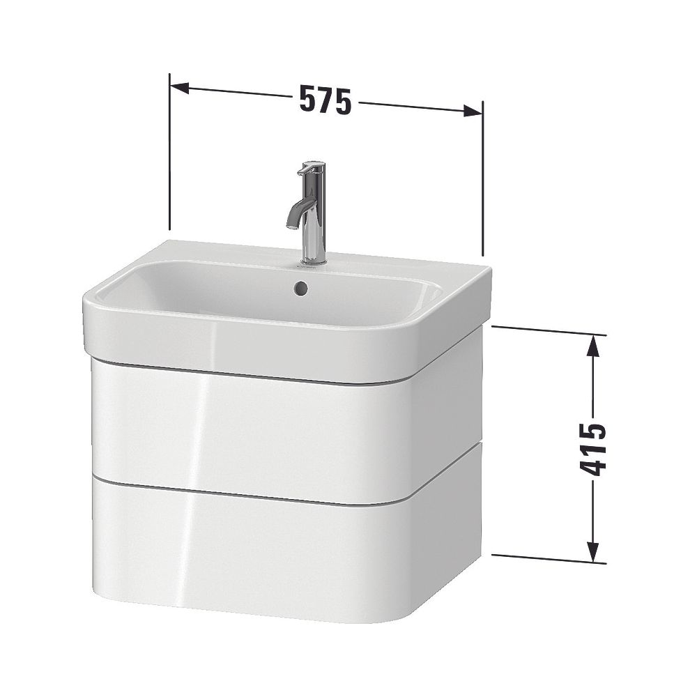 Duravit Happy D.2 Waschtischunterbau wandhäng. 490x575x415mm Weiß Hochglanz, G... DURAVIT-HP4385022220000 4063382186522 (Abb. 2)