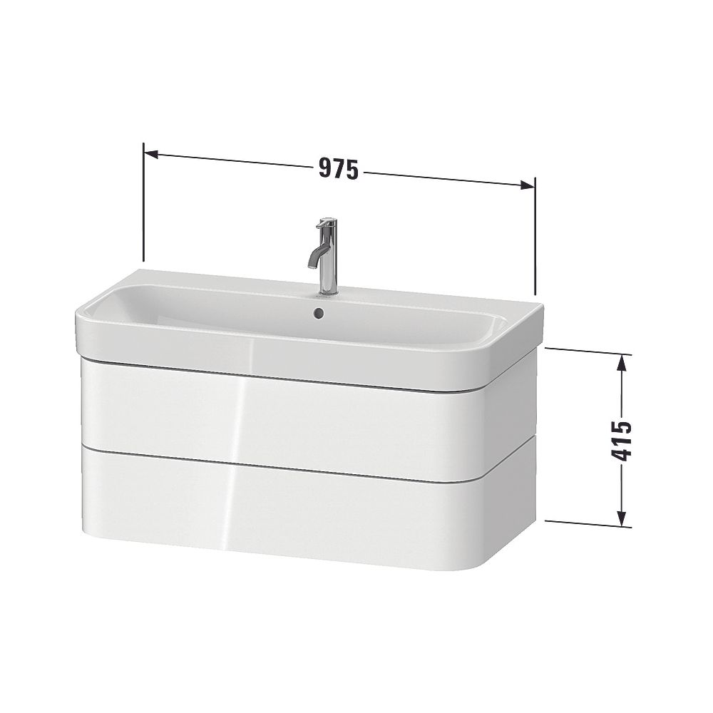 Duravit Happy D.2 Waschtischunterbau wandhäng. 490x975x415mm Taupe Seidenmatt,... DURAVIT-HP4388060600000 4063382187512 (Abb. 2)