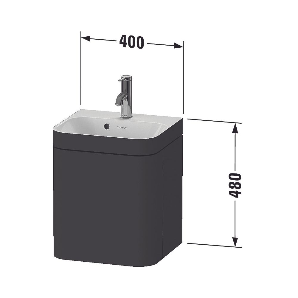 Duravit Happy D.2 Waschtisch-Set C-bonded wh Lack, 360x400x480mm Leinen Matt, ... DURAVIT-HP4633N75750000 4063382208552 (Abb. 2)