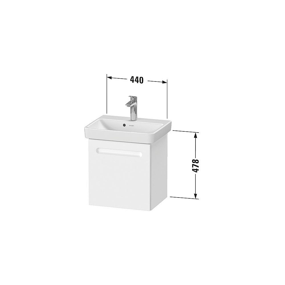 Duravit No.1 Waschtischunterbau wandhängend 386x440x478mm L Graphit Matt Foli... DURAVIT-N14267L49490000 4063382802057 (Abb. 12)