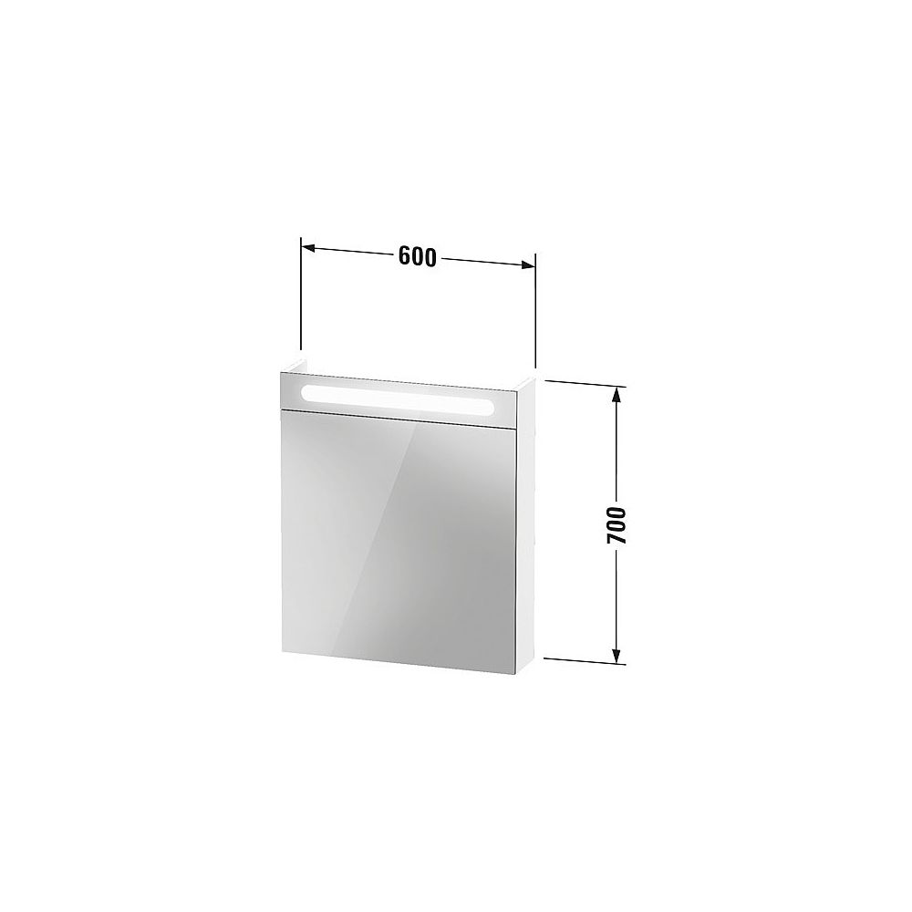 Duravit No.1 Spiegelschrank Wandmontage 148x600x700mm, Weiß, Tür R, 2 Glasfach... DURAVIT-N17920R00000000 4063382219749 (Abb. 8)