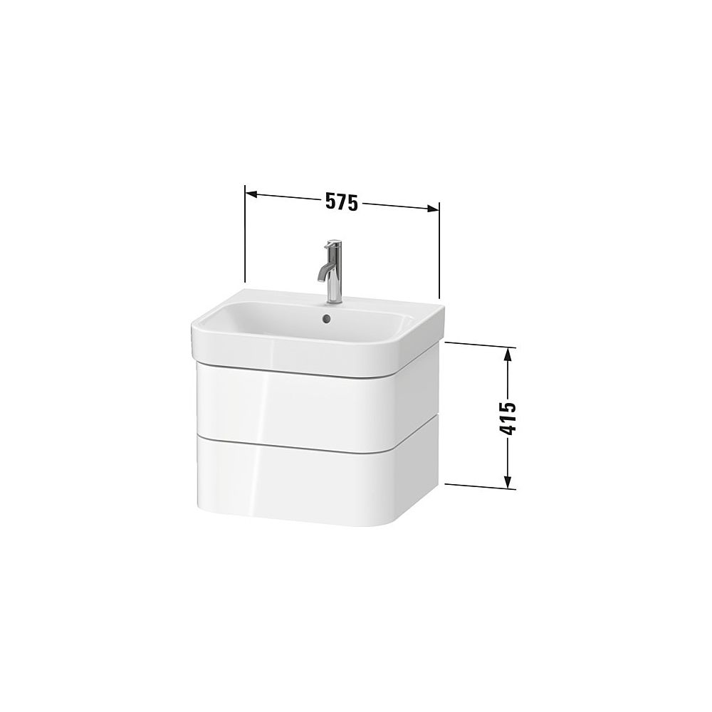 Duravit Happy D.2 Waschtischunterbau wandhäng. 490x575x415mm Weiß Hochglanz, G... DURAVIT-HP4385022220000 4063382186522 (Abb. 3)