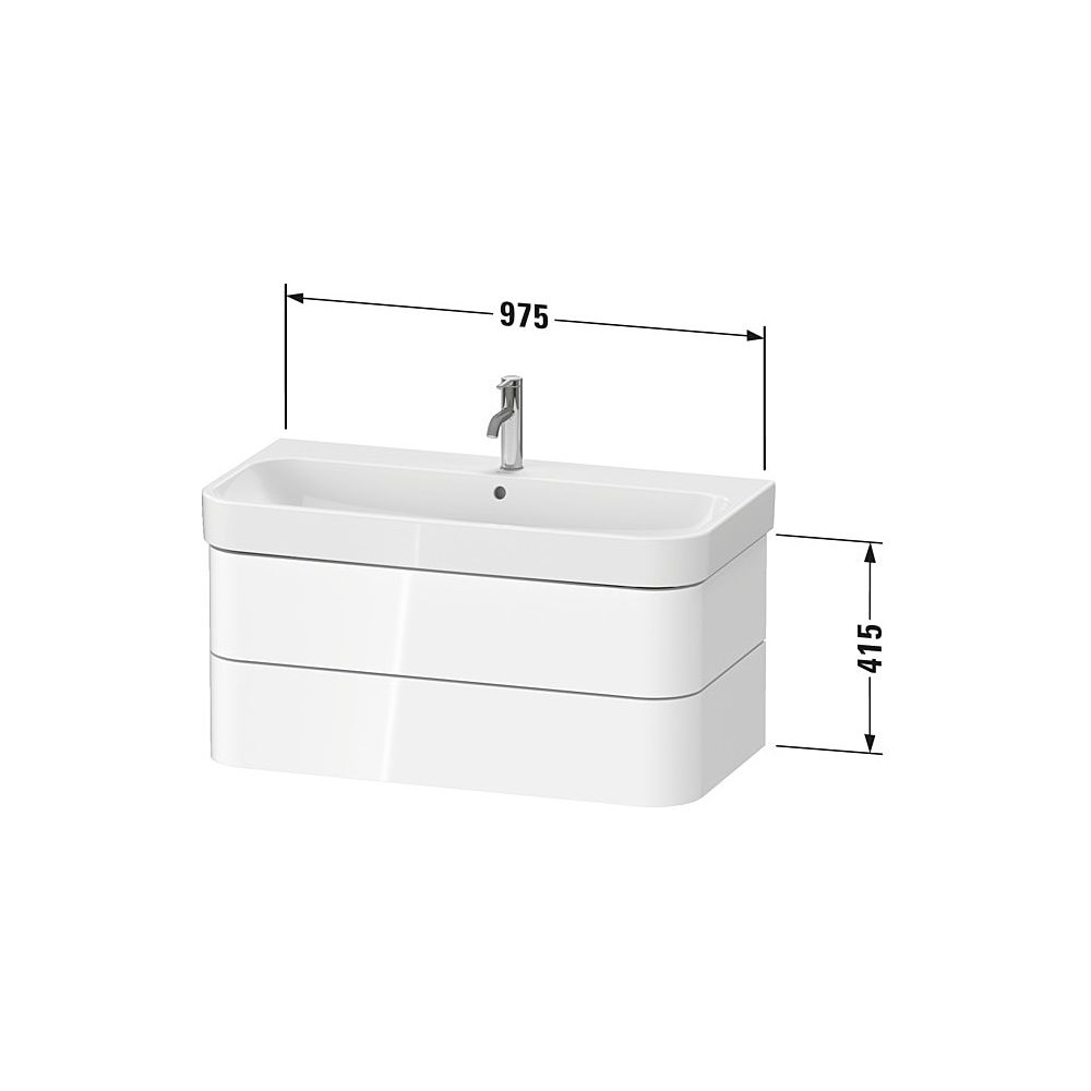 Duravit Happy D.2 Waschtischunterbau wandhäng. 490x975x415mm Taupe Seidenmatt,... DURAVIT-HP4388060600000 4063382187512 (Abb. 3)