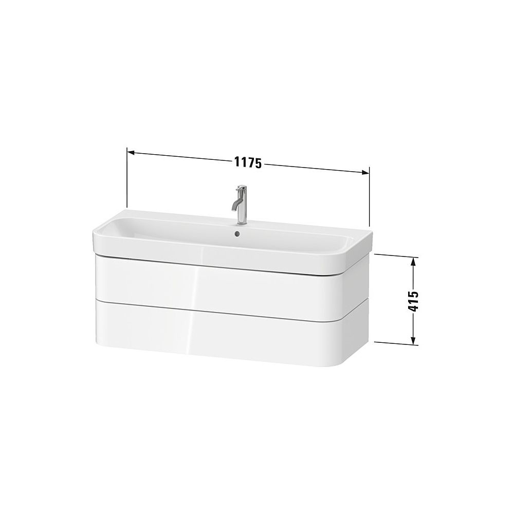Duravit Happy D.2 Waschtischunterbau wandhäng. 490x1175x415mm, Taupe SM, Griff... DURAVIT-HP4389083830000 4067116019766 (Abb. 3)