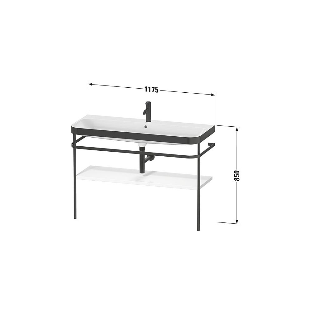 Duravit Happy D.2 Waschtisch-Set C-bonded Metallkonsole Dekor, 490x1175x850mm,... DURAVIT-HP4739E80800000 4063382214331 (Abb. 3)