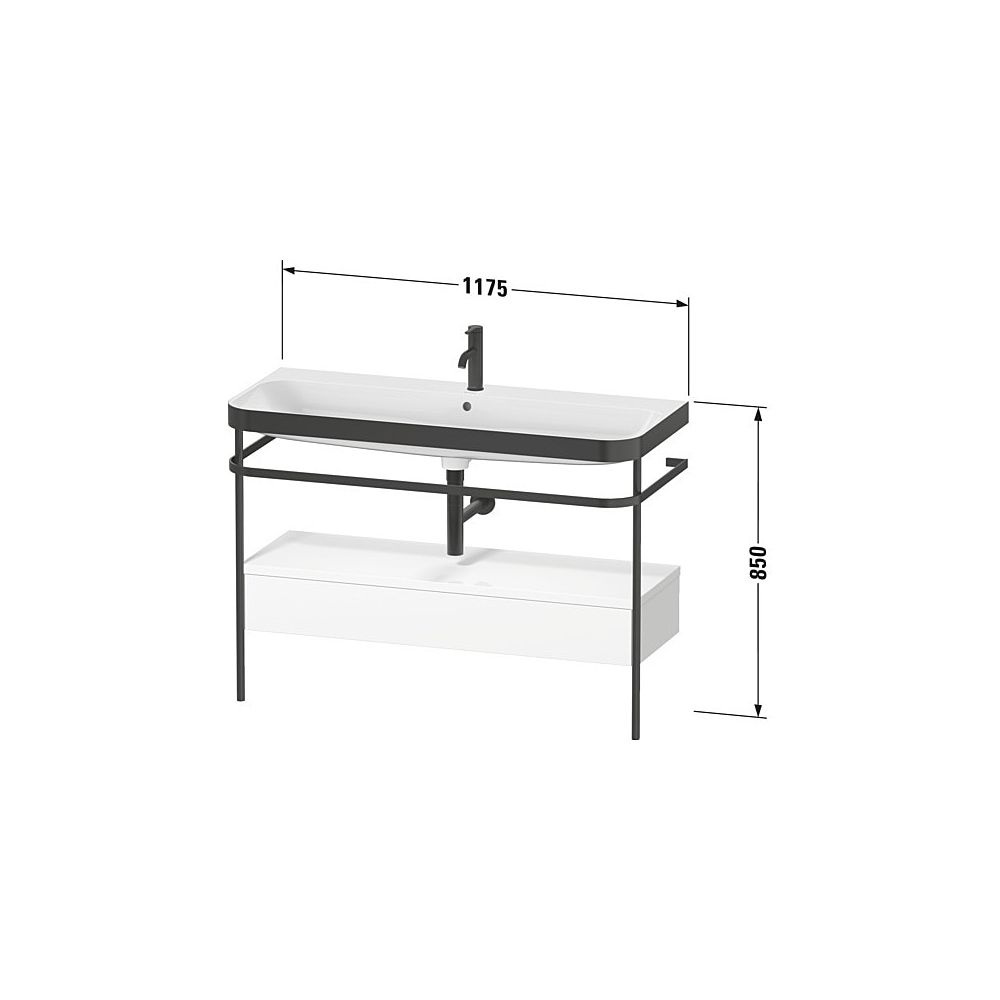 Duravit Happy D.2 Waschtisch-Set C-bonded Metallkonsole, SK Lack, 490x1175x850... DURAVIT-HP4744E83830000 4067116019971 (Abb. 3)