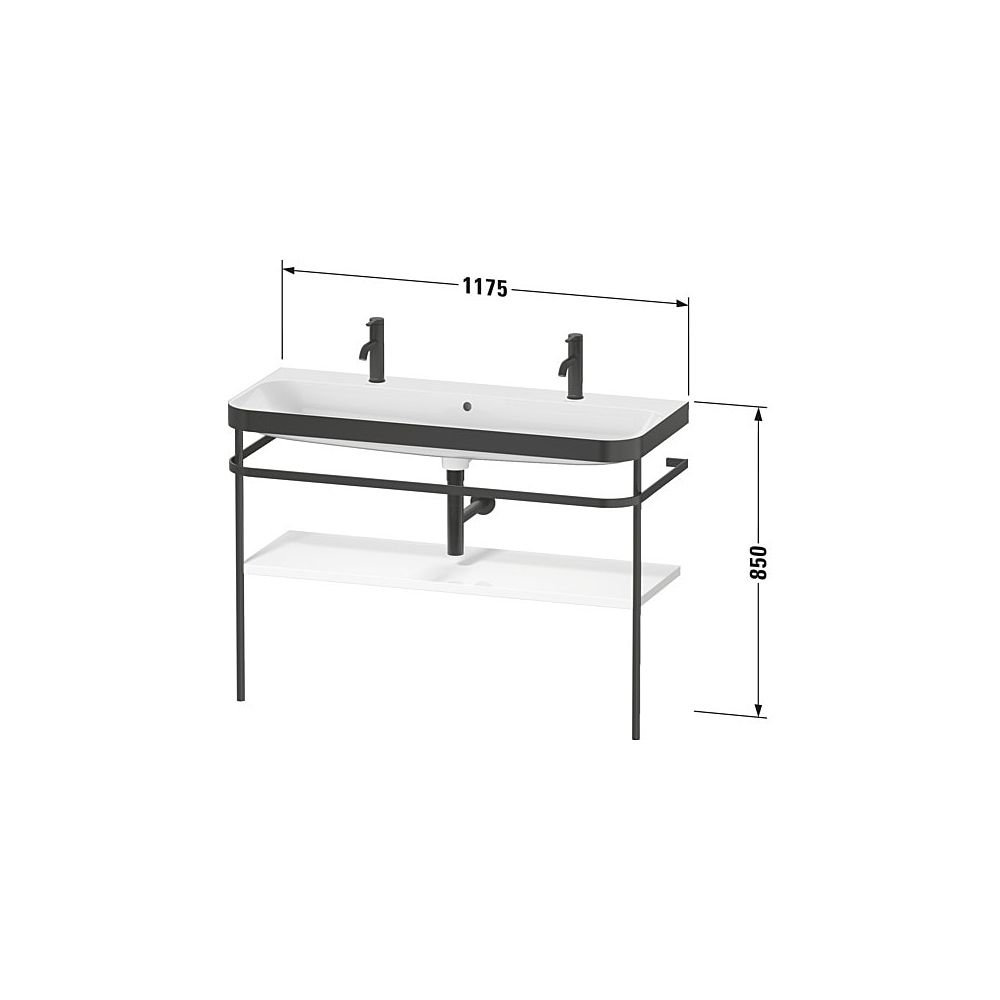 Duravit Happy D.2 Waschtisch-Set C-bonded Metallkonsole Lack, 490x1175x850mm, ... DURAVIT-HP4759O39390000 4063382214478 (Abb. 3)