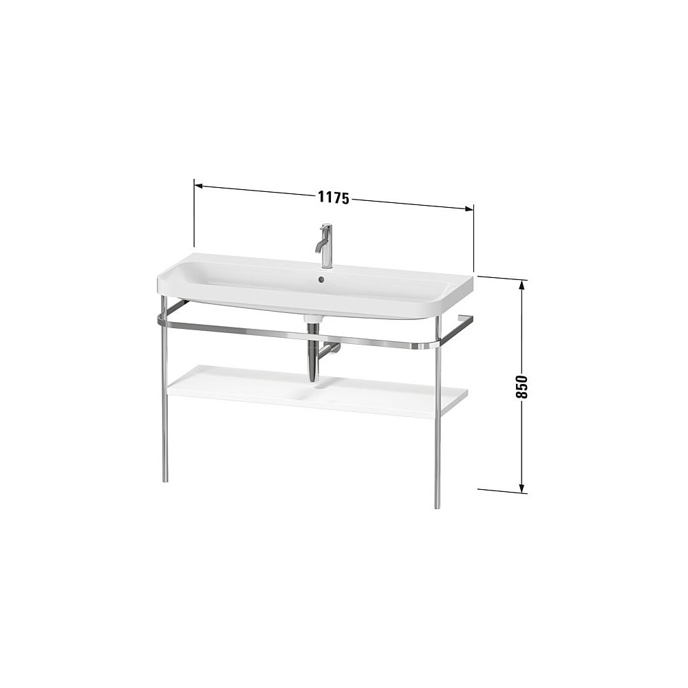 Duravit Happy D.2 Waschtisch-Set C-shaped Metallkonsole 490x1175x850mm, Taupe ... DURAVIT-HP4839O83830000 4067116020403 (Abb. 3)
