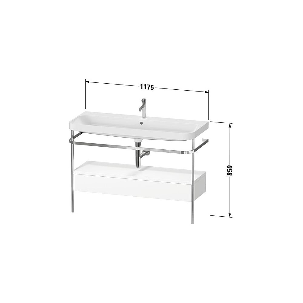 Duravit Happy D.2 Waschtisch-Set C-shaped Metallkonsole, SK Dekor, 490x1175x85... DURAVIT-HP4844E84840000 4067116029338 (Abb. 3)
