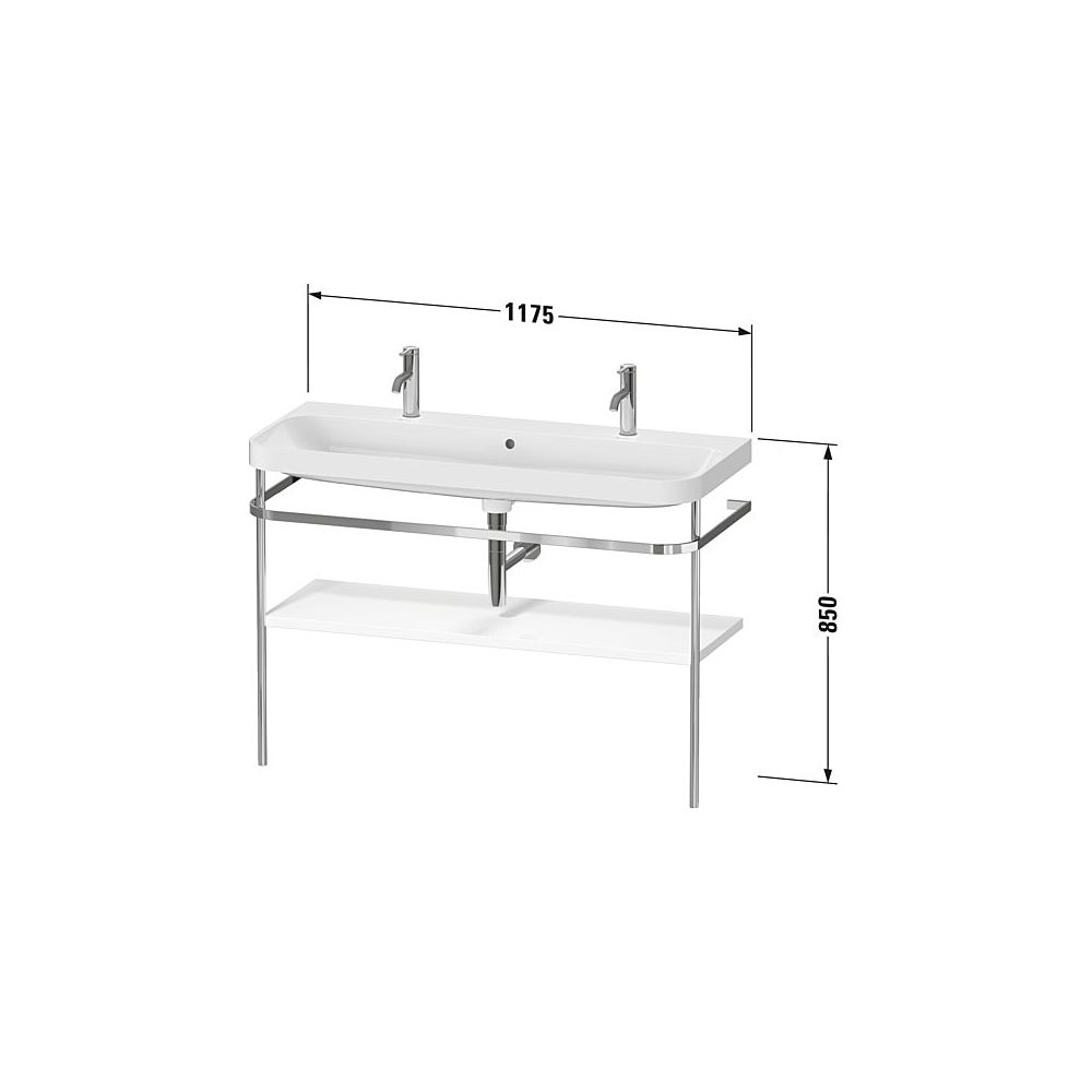Duravit Happy D.2 Waschtisch-Set C-shaped Metallkonsole 490x1175x850mm, Graphi... DURAVIT-HP4849O80800000 4063382217776 (Abb. 3)
