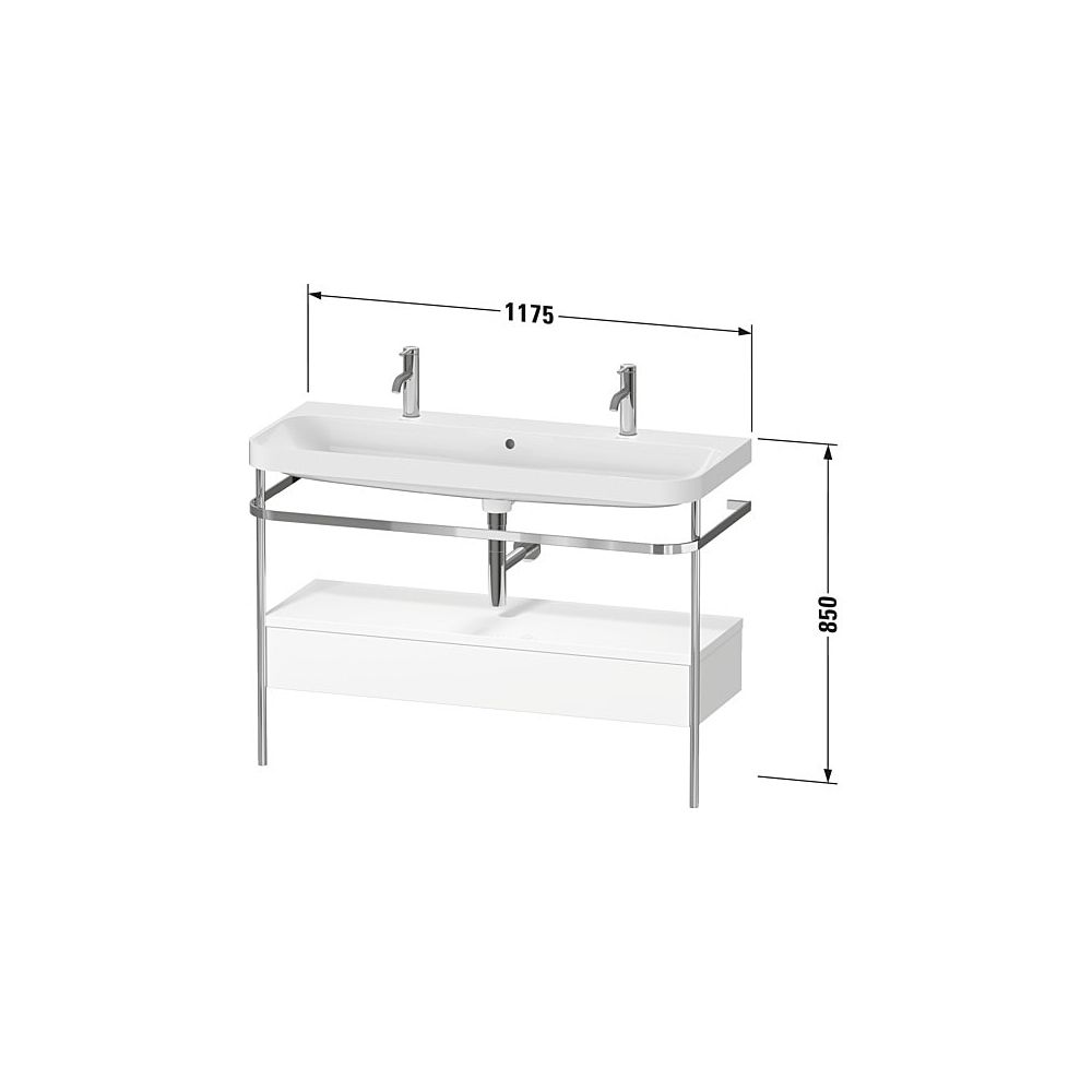 Duravit Happy D.2 Waschtisch-Set C-shaped Metallkonsole, SK Dekor, 490x1175x85... DURAVIT-HP4854O84840000 4067116029406 (Abb. 3)