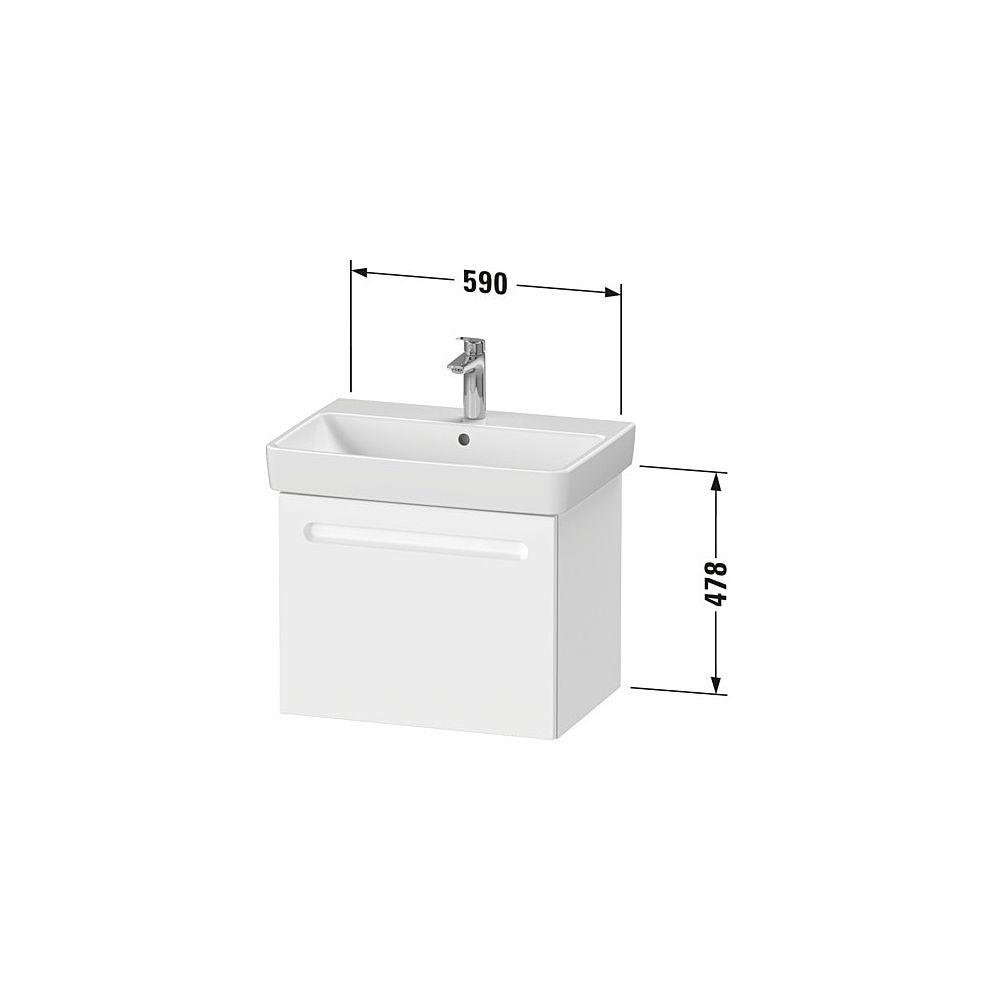 Duravit No.1 Waschtischunterbau wandhängend 426x590x478mm Mattweiß, Folie/Korp... DURAVIT-N14282018180000 4063382218728 (Abb. 3)