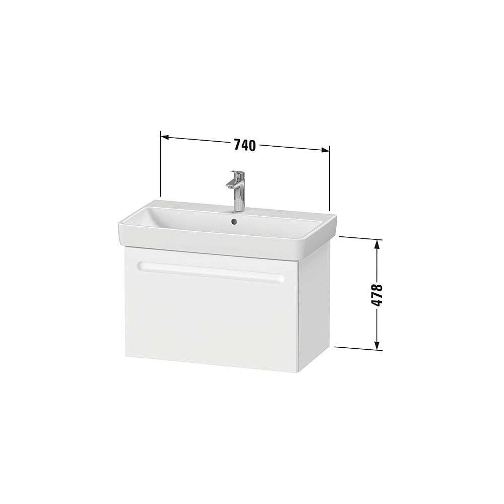 Duravit No.1 Waschtischunterbau wandhängend 426x740x478mm Graphit Matt, Folie/... DURAVIT-N14283049490000 4063382218773 (Abb. 3)