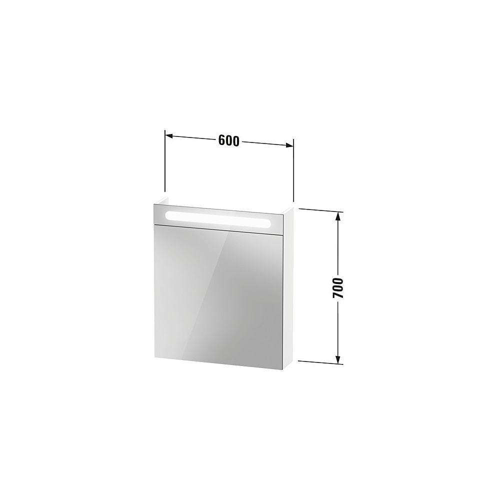 Duravit No.1 Spiegelschrank Wandmontage 148x600x700mm, Weiß, Tür R, 2 Glasfach... DURAVIT-N17920R00000000 4063382219749 (Abb. 9)