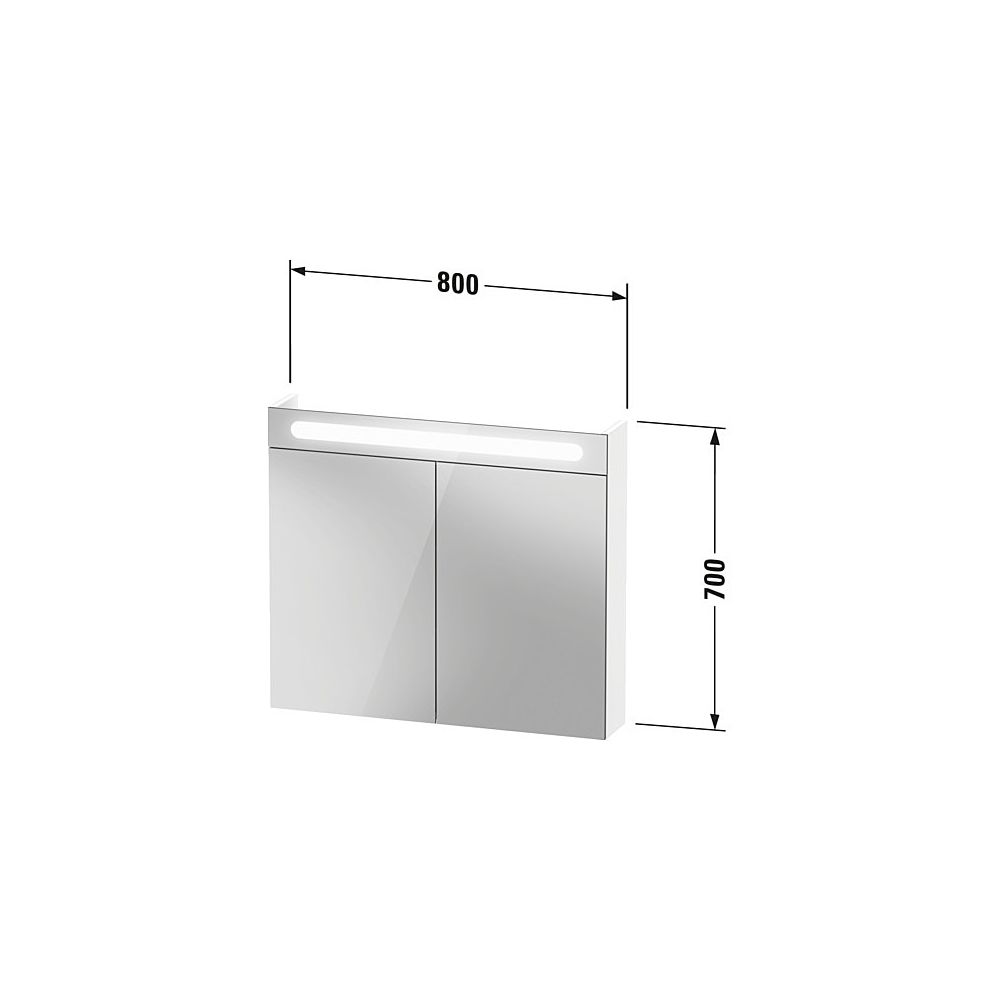 Duravit No.1 Spiegelschrank Wandmontage 148x800x700mm, Weiß, 2 Türen L/R, 2 G... DURAVIT-N17921000000000 4063382219756 (Abb. 17)