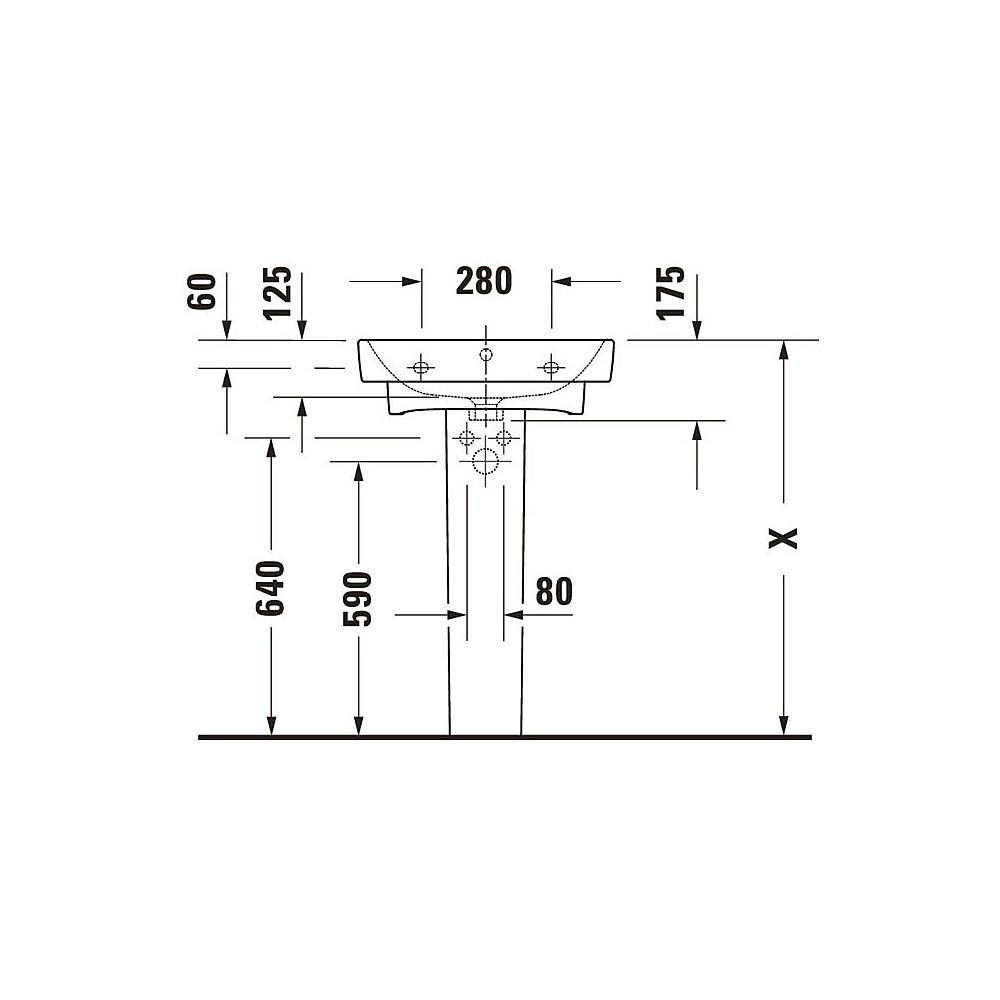 Duravit No.1 Waschtisch 460x550x175mm, Weiß Hochglanz, Rechteckig, 1 Waschplatz/HL... DURAVIT-2375550000 4063382180278 (Abb. 12)