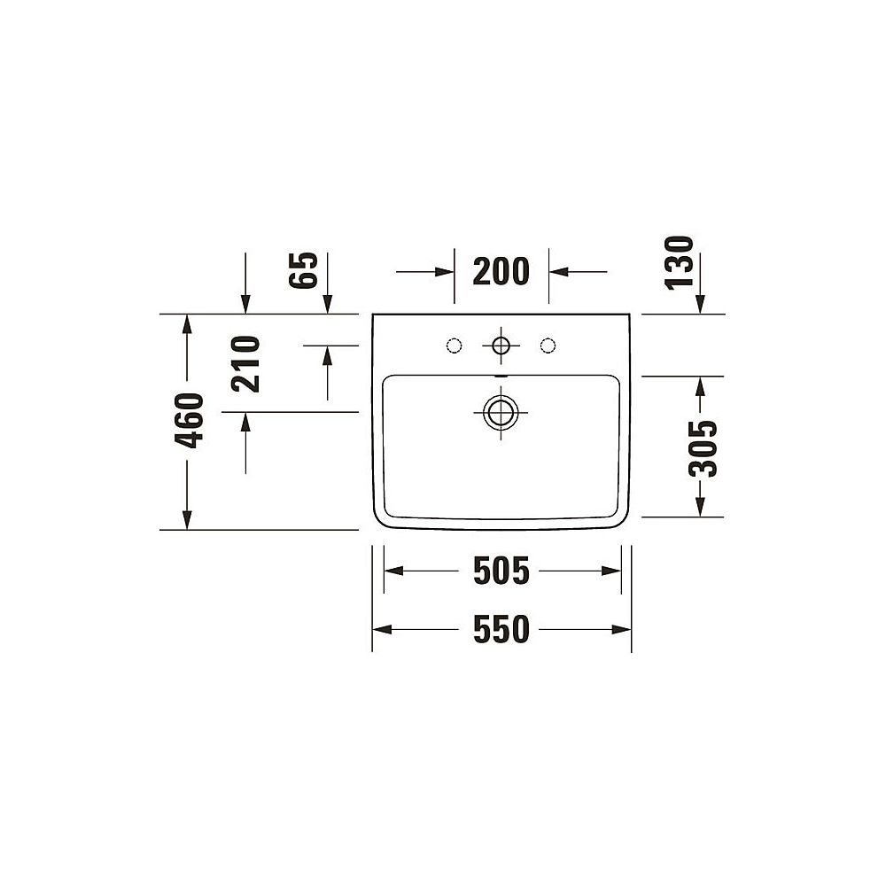 Duravit No.1 Waschtisch 460x550x175mm, Weiß Hochglanz, Rechteckig, 1 Waschplatz/HL... DURAVIT-2375550000 4063382180278 (Abb. 14)
