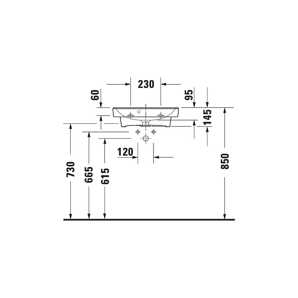 Duravit No.1 Handwaschbecken 400x500x145mm, Weiß Hochglanz, Rechteckig,1 Waschplat... DURAVIT-0743500000 4063382180216 (Abb. 14)