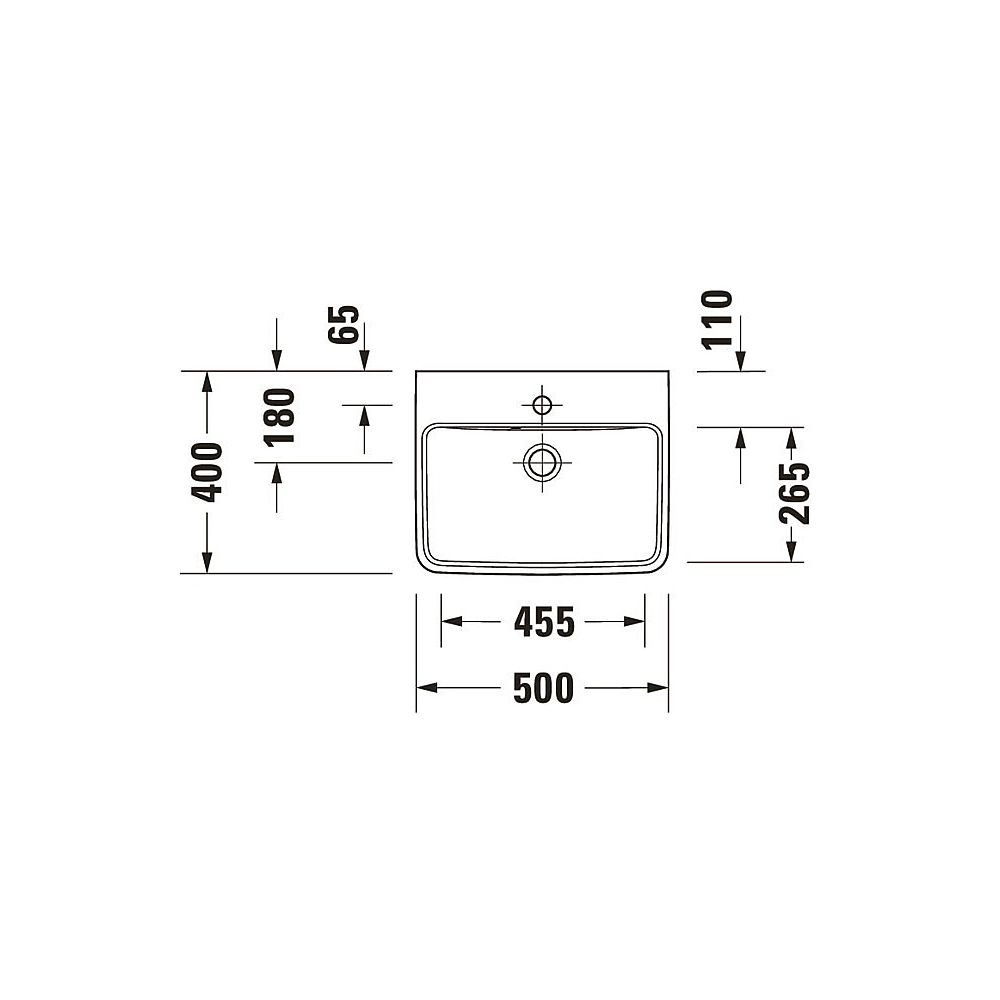 Duravit No.1 Handwaschbecken 400x500x145mm, Weiß Hochglanz, Rechteckig,1 Waschplat... DURAVIT-0743500000 4063382180216 (Abb. 15)