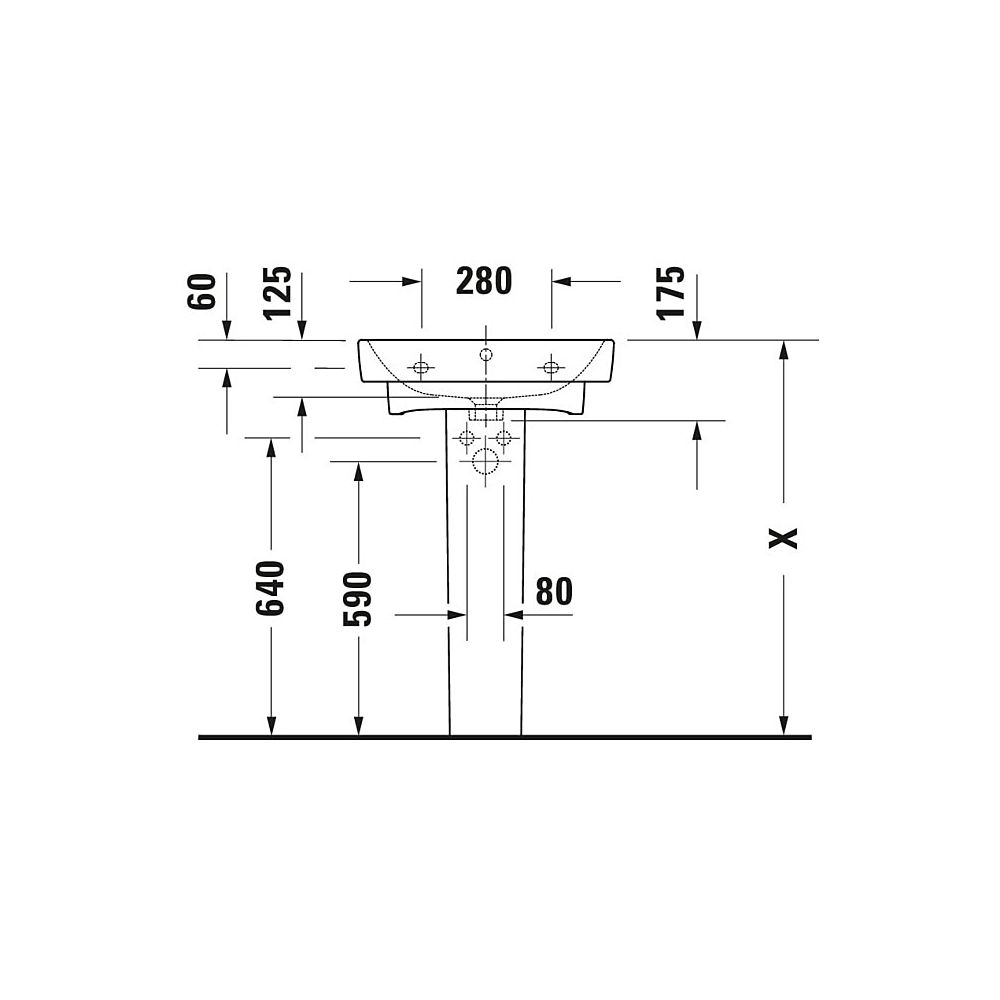 Duravit No.1 Waschtisch 460x550x175mm, Weiß Hochglanz, Rechteckig, 1 Waschplatz/HL... DURAVIT-2375550000 4063382180278 (Abb. 16)