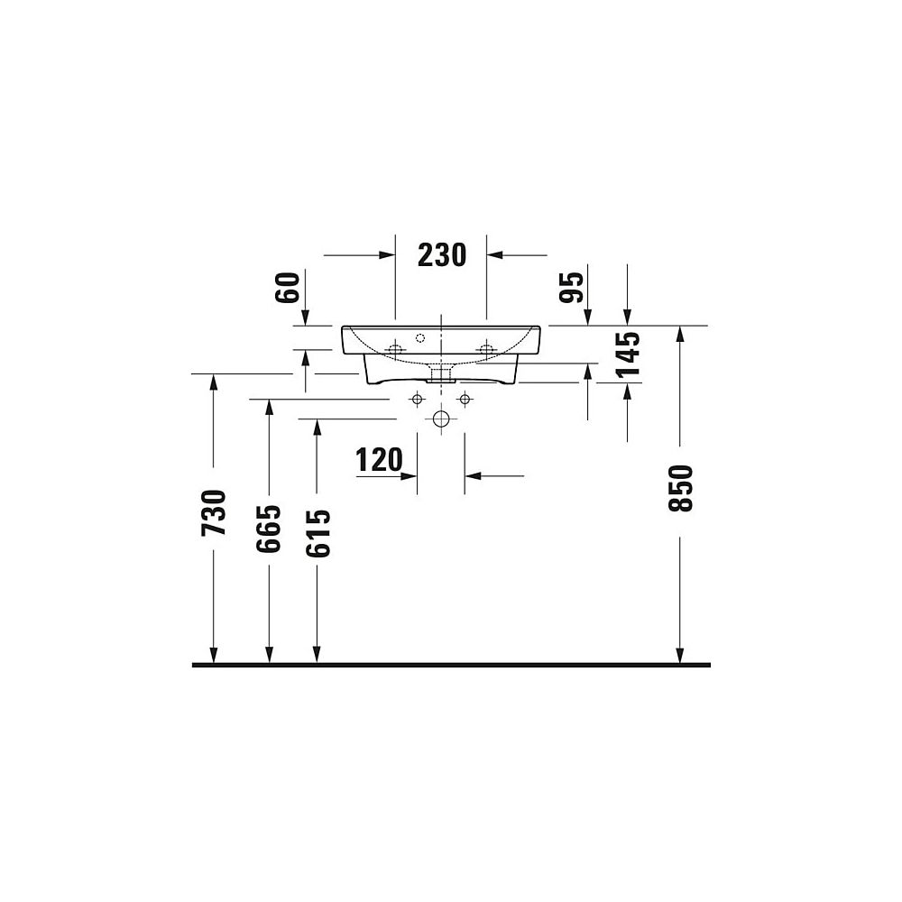 Duravit No.1 Handwaschbecken 400x500x145mm, Weiß Hochglanz, Rechteckig,1 Waschplat... DURAVIT-0743500000 4063382180216 (Abb. 16)
