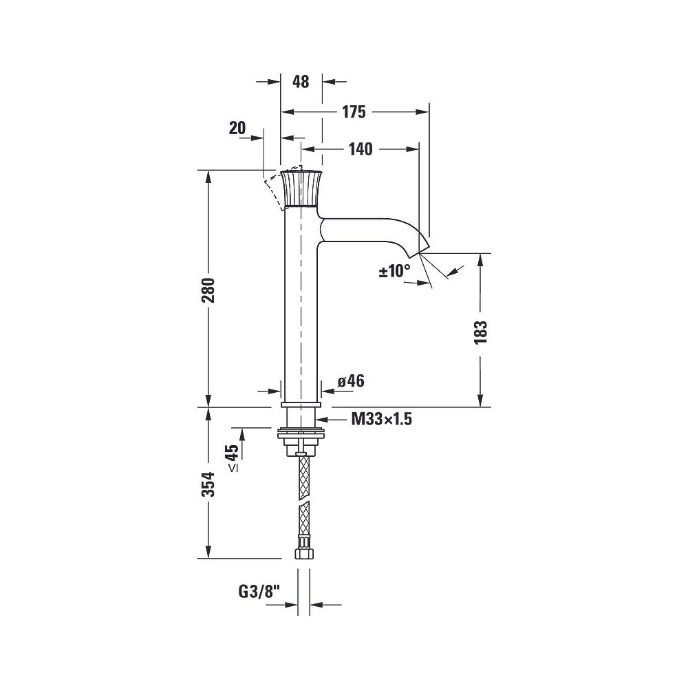 Duravit White Tulip Einhebel-Waschtischmischer L, Chrom, 5l/min, Hebelgriff, Ausl... DURAVIT-WT1030002010 8000177316173 (Abb. 6)