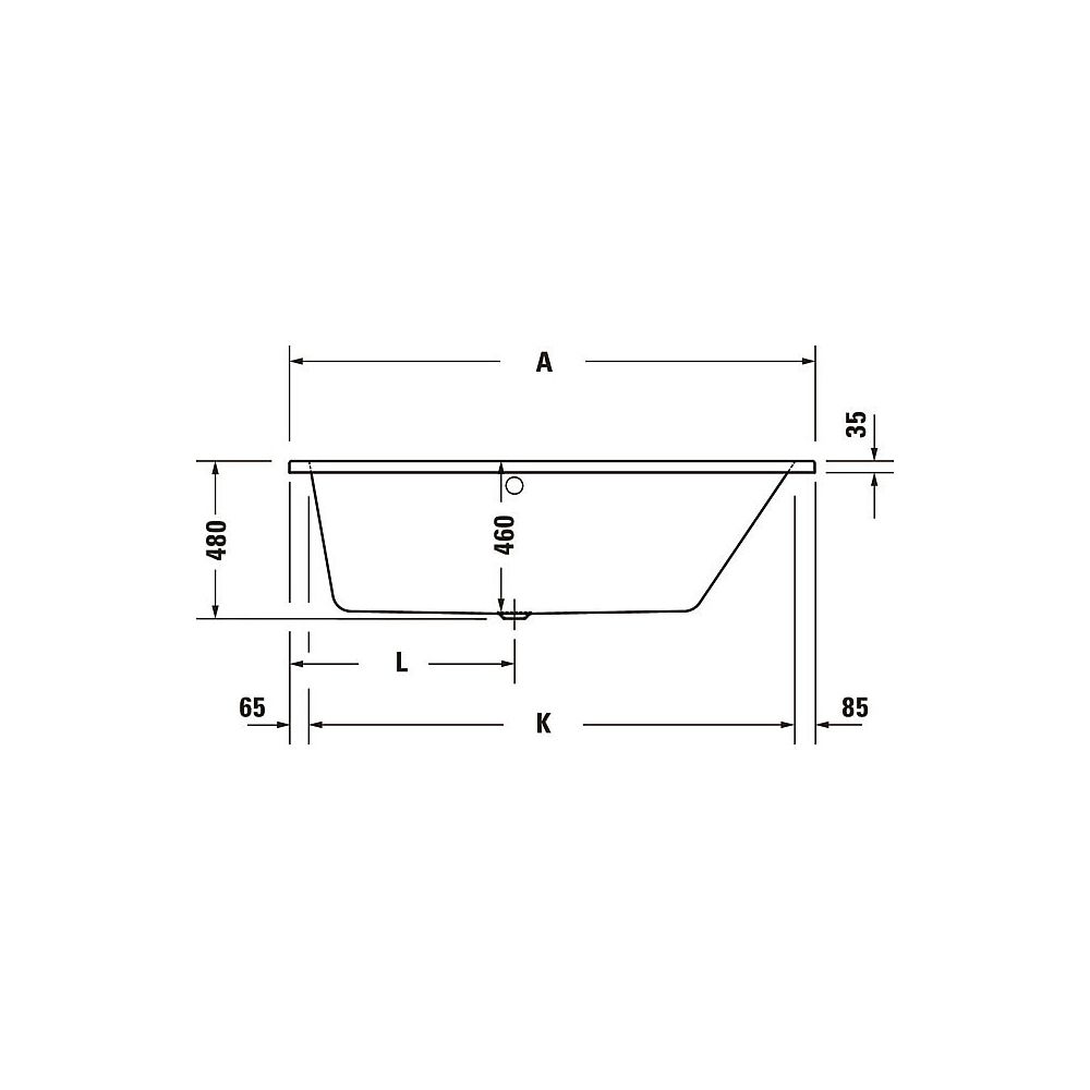 Duravit No.1 Badewanne 480x800x1500mm, 115l, Weiß glänzend, Trapezförmig, Einb... DURAVIT-700505000000000 4063382185495 (Abb. 6)