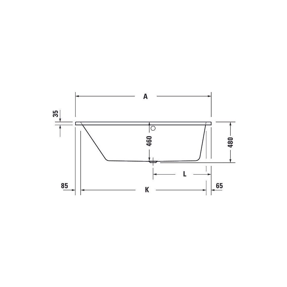 Duravit No.1 Badewanne 480x1000x1700mm, 210l, Weiß glänzend, Trapezförmig, Ei... DURAVIT-700508000000000 4063382185525 (Abb. 14)
